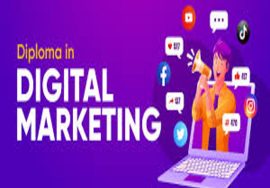 “Students learning digital marketing skills during a diploma course with laptops and online marketing tools