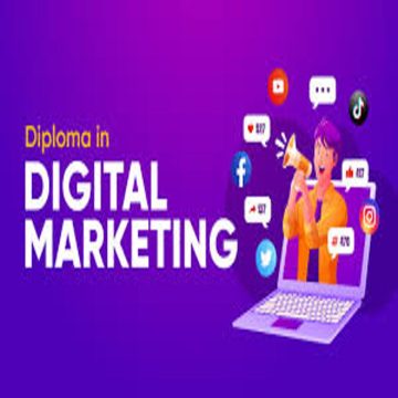 “Students learning digital marketing skills during a diploma course with laptops and online marketing tools